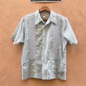 Light Blue Short Sleeve Guayabera
